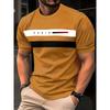 Simple Casual Printed Striped Men's T-Shirt Fashionable Street Men's Summer Top Short Sleeved Loose Oversized T-Shirt