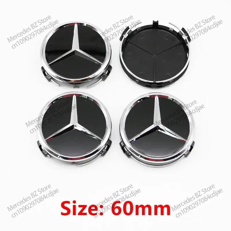 C200 E200 For Mercedes Benz 4PCS 75mm 60mm Car Wheel Center Hub Caps Cover for Mercedes Benz AMG B/C/E/S Class A Class GLC GLK C