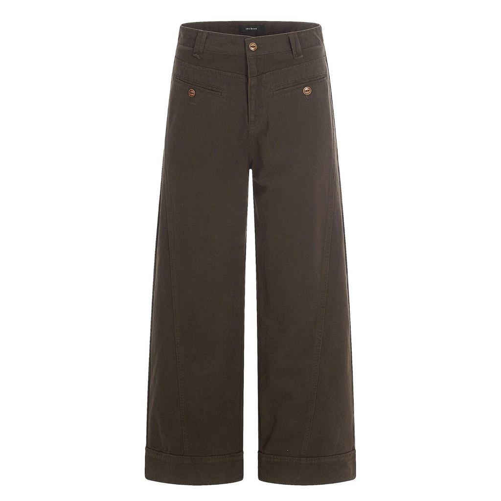 Yongfang Unisex Retro Wide-Leg Work Pants with Button Pocket Design