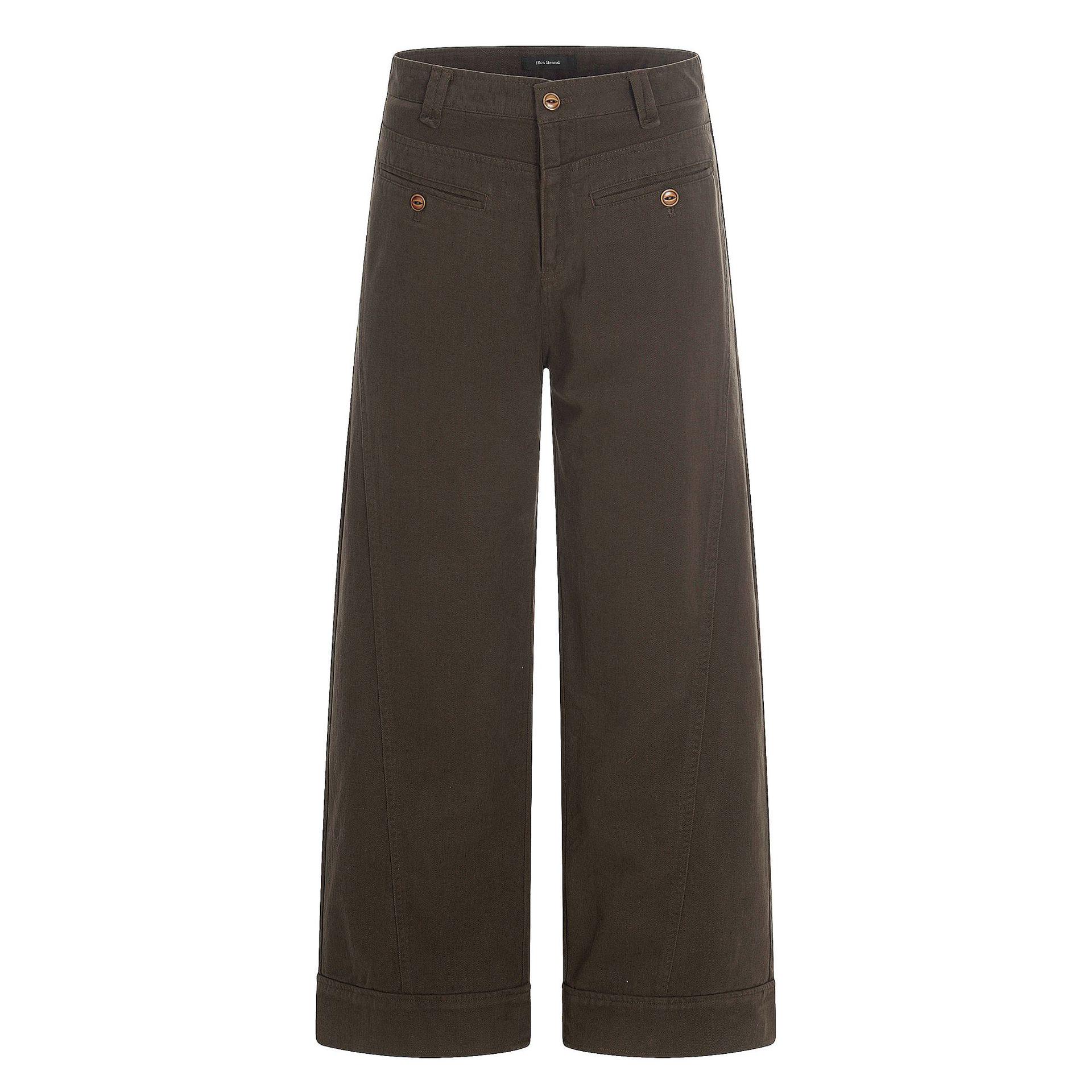

Yongfang Unisex Retro Wide-Leg Work Pants with Button Pocket Design XLarge темный кофе