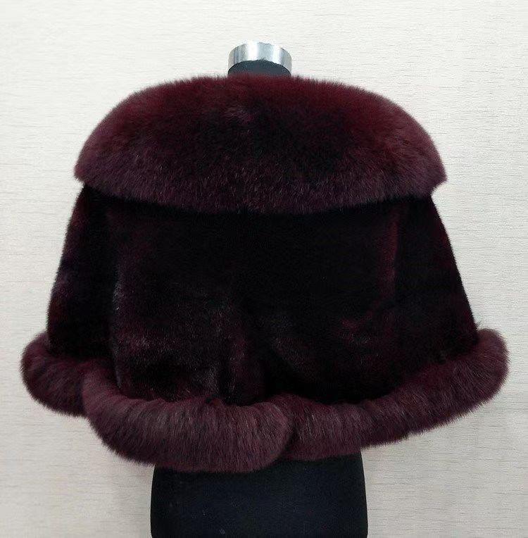 Faux Fox Fur Shawl for Bride - Autumn/Winter Wedding Cloak, Dress Cape