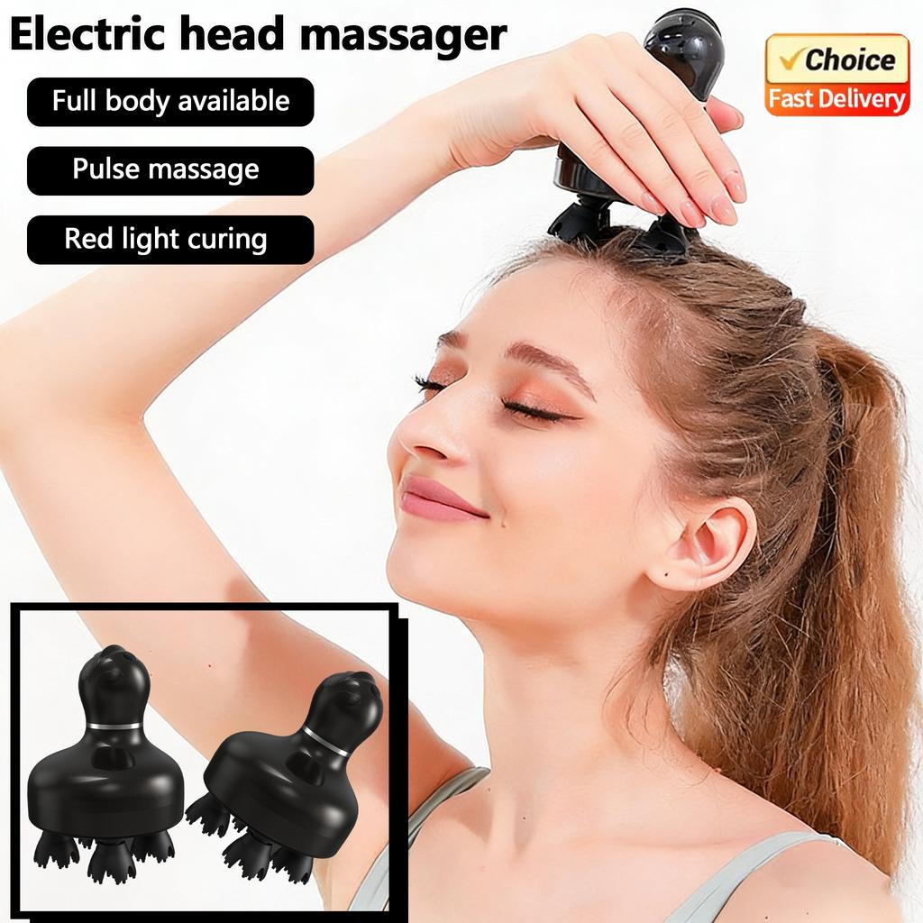 2026 New Electric Scalp Massager Hair Kneading Head Massage 4 Heads Deep Clean Stress Relax Body Massager Smart Tool