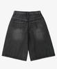 TOFFEE Washed Bermuda Denim Pants (Grey)