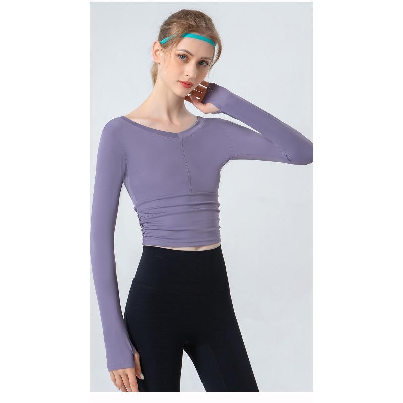 Women's autumn and winter long sleeved skin friendly yoga fitness top