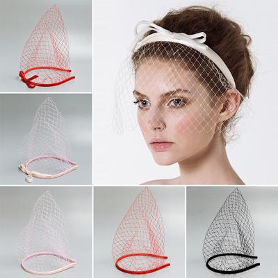 1PC Fascinator Netted Headwear Veil Headband Retro Birdcage Mesh Headpiece Bridal