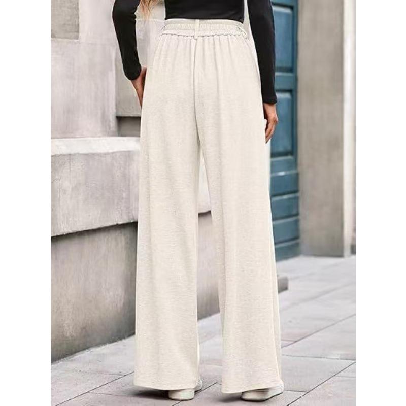 QICED Women's Fashion Casual Solid Color Print Pants & Capris