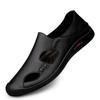 Men's Shoes 2025 Summer New Men's Comfortable Soft-soled Lazy Casual Shoes Breathable Deodorant Hollow Leather Shoes