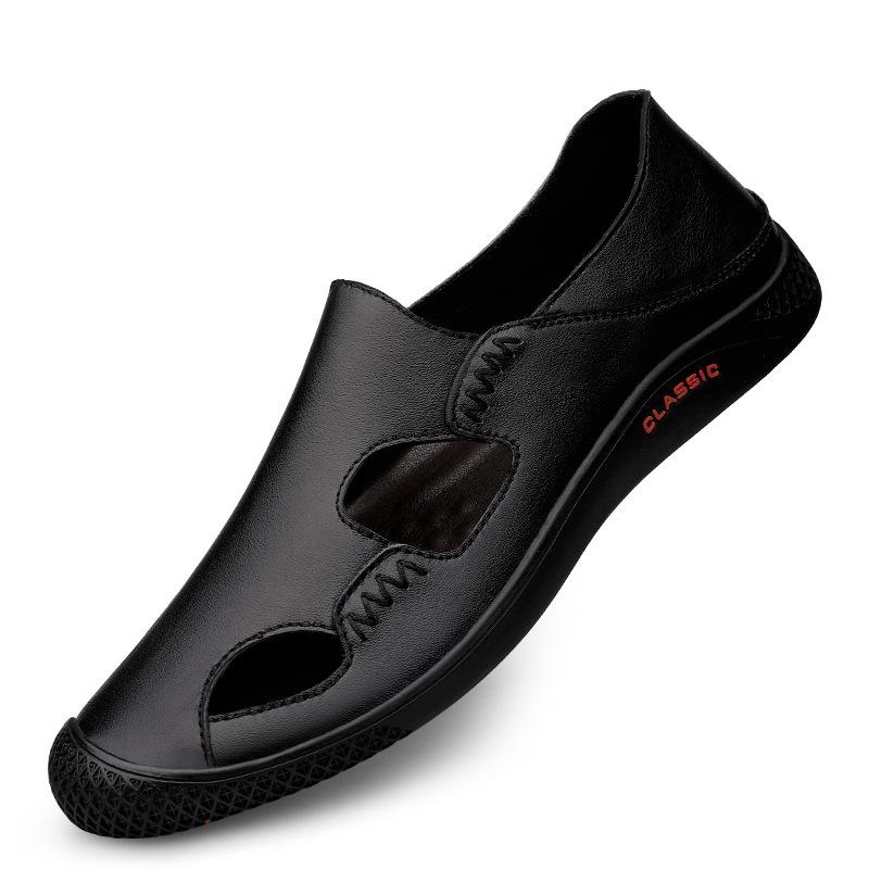 Men's Shoes 2025 Summer New Men's Comfortable Soft-soled Lazy Casual Shoes Breathable Deodorant Hollow Leather Shoes