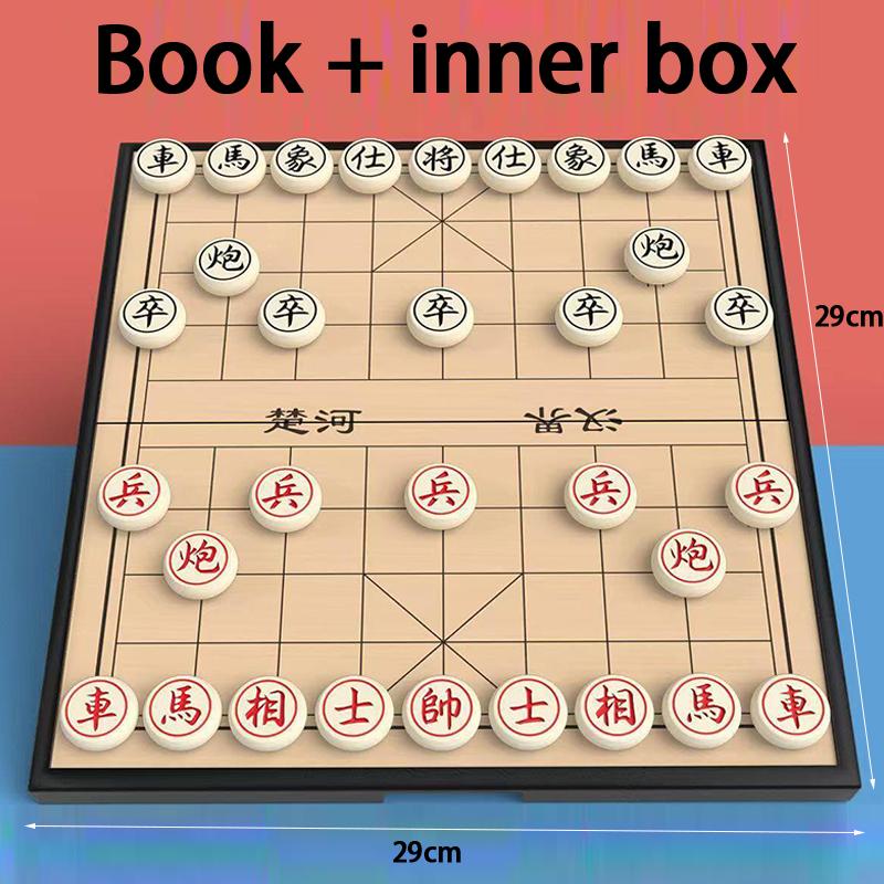 Großes chinesisches Schachspiel Tragbares magnetisches und klebendes Brett Strategie-Spiel-Set zum Lehren Lernen Partys Zuhause