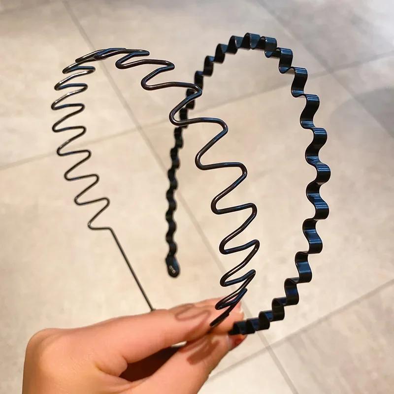 1-3Pcs Invisible Black Iron Metal Headband for Women Men Unisex Long Hair Sport Face Washing Wave Hairbands Hair Accessories New
