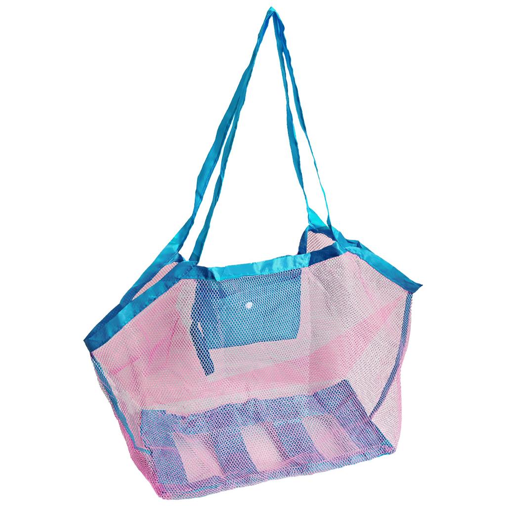 1pc Multicolor Large Mesh Beach Bag, Sand-Away Portable Tote With Convenient Hanging Hole, Breathable  Foldable Storage For Toys