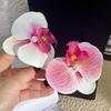 Set of 2 French Floral Hair Grip Pink Orchids Flower Hairpin Stylish Hair Grips for Girl Sweet Side Barrettes Jewelry