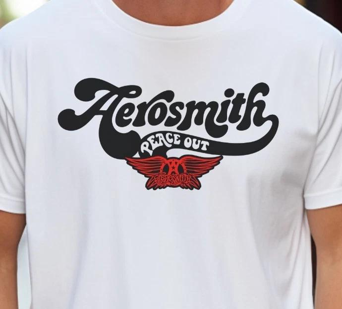 

Aerosmith Peace Out T-Shirt Rock Band Premium Vintage Black Comfort Colors Tee L