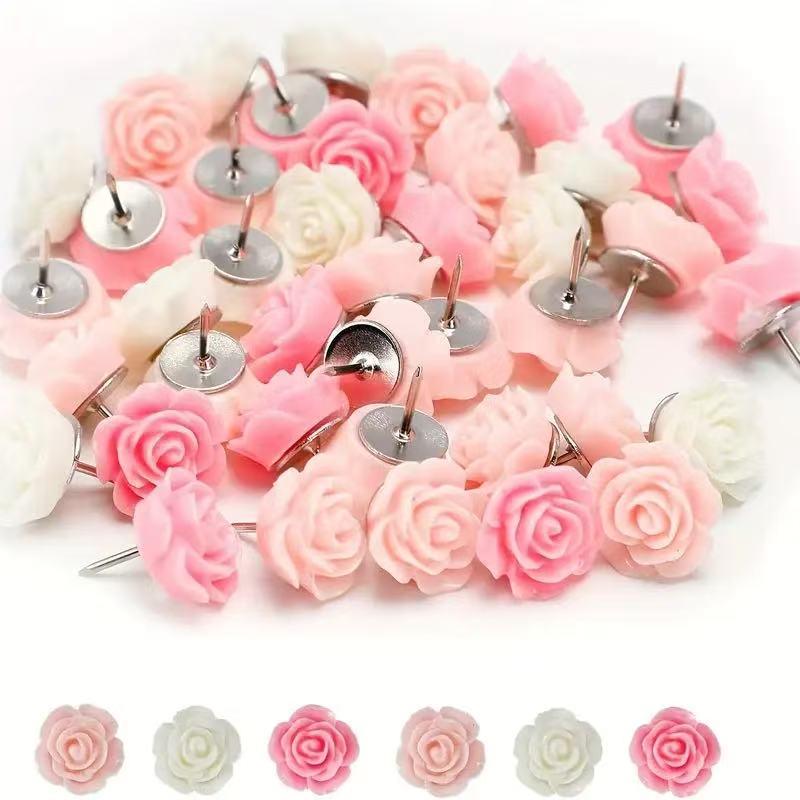 Colorful Flower Thumbtacks: Cute Photo Wall Cork Board Fixing Pushpins