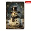 Vintage Snowman Metal Tin Sign Rustic Winter Wall Decor 8x12 Inch