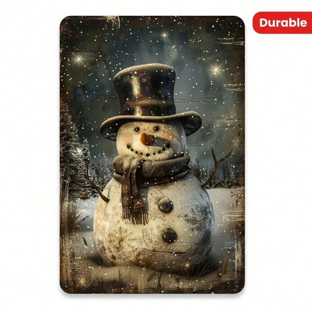 

Vintage Snowman Metal Tin Sign Rustic Winter Wall Decor 8x12 Inch 20x30 різнокольоровий