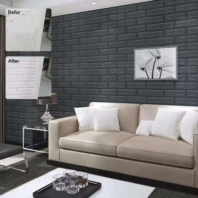35x38.5CM DIY Self-adhesive 3D Wall Stickers For Bedroom Waterproof Home Decor Background Foam Brick Wallpaper