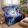Manchester City Theme Blanket Soft Flannel Blanket Plush Throw Blanket Cozy Sofa Bed Blanket for Home Decor