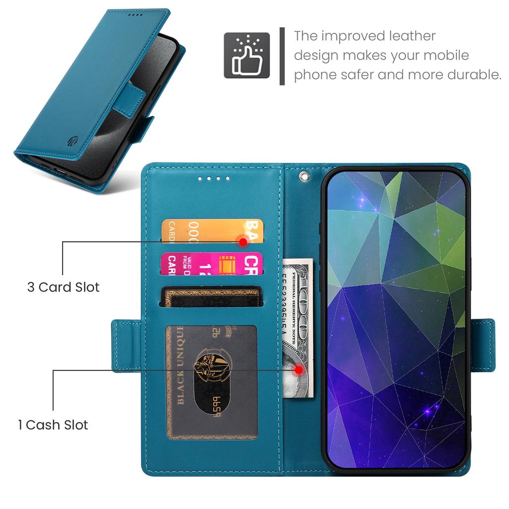 DF-010 For Realme C67 4G Case Leather Wallet Phone Cover with Magnetic Clasps