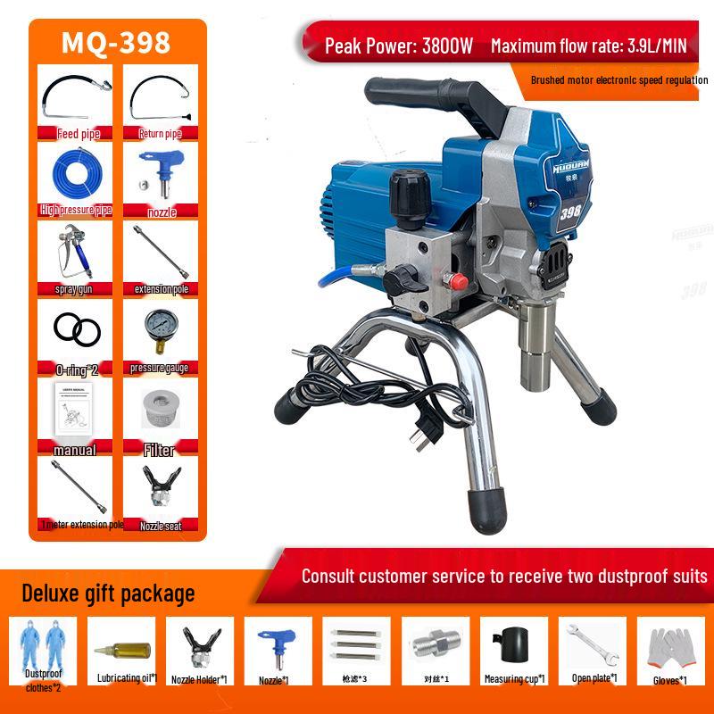 Compact Electric Airless Paint Sprayer for Interior and Exterior Walls