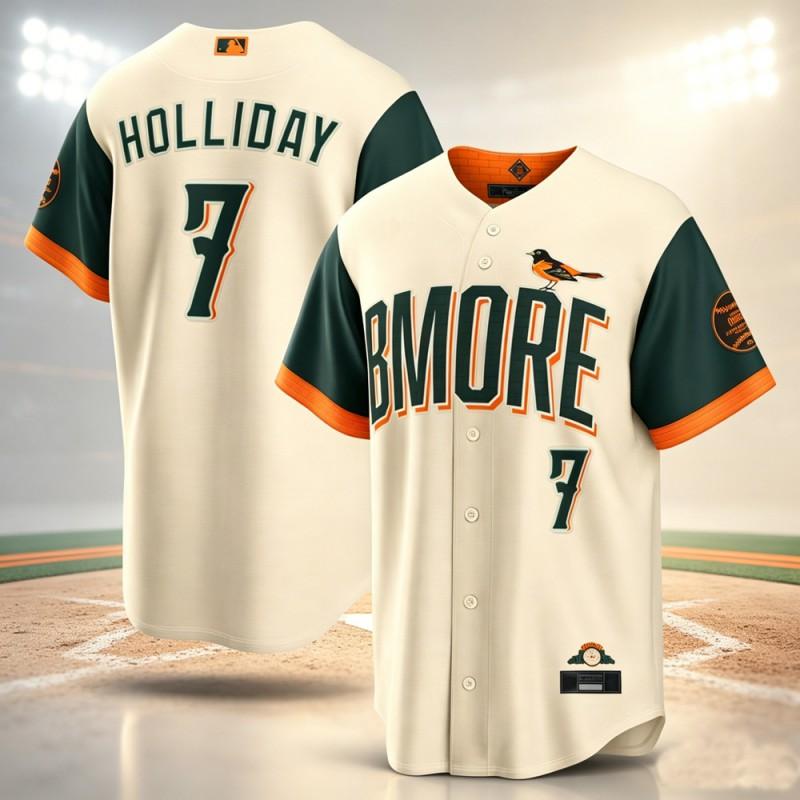 Felpa con cappuccio da baseball ricamata Baltimore Orioles City Edition da uomo - Scollo a V Vestibilità larga Abbigliamento sportivo Abbigliamento casual