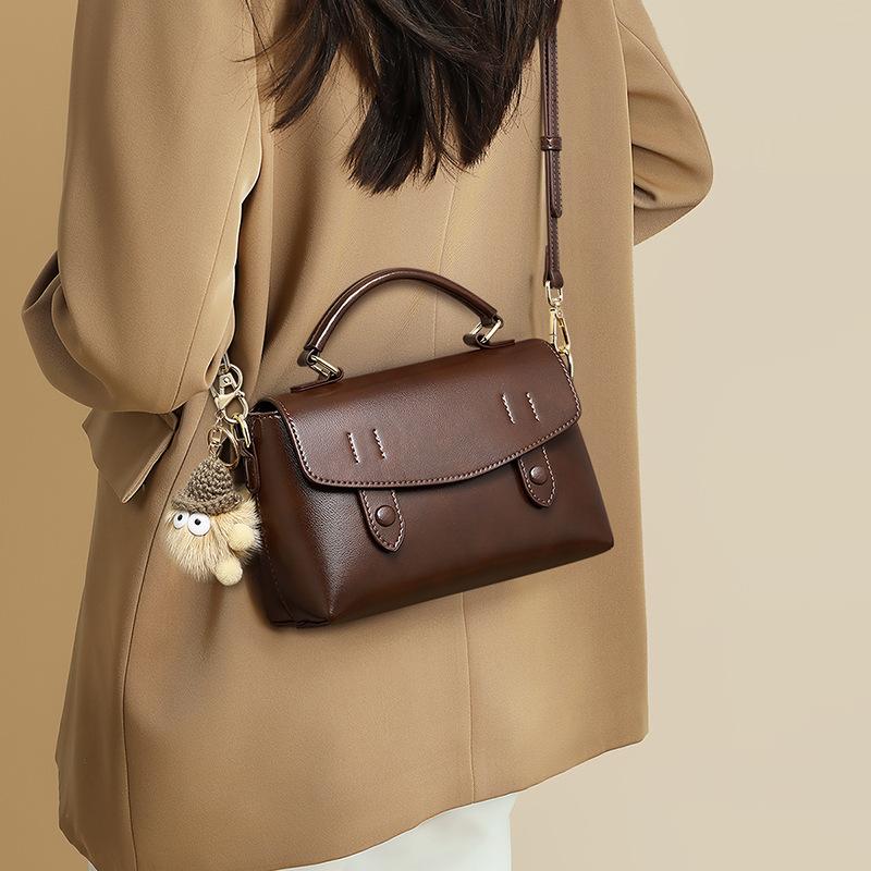 Bag Women'S Bag Autumn And Winter Leather Shoulder Messenger Bag Mailman Bag Fashion And High-End Handbag