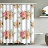 Hand-Painted Christmas Flowers Shower Curtain Waterproof Home Decor Bathroom Accessories Kitchen Towel Bath Curtains Pattern Pri