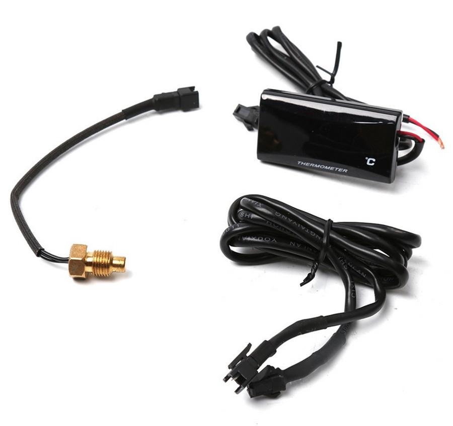 

Синий ЖК-цифровой термометр для приборов, измеритель температуры воды с датчиком 20 мм, штекер для гоночного скутера