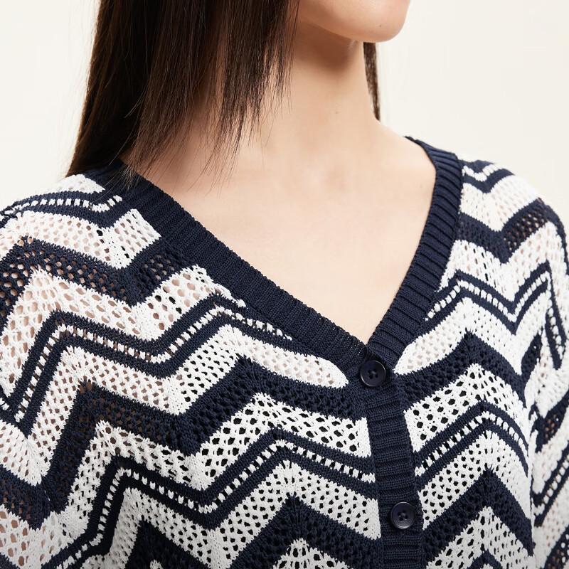 VEROMODA Women's V-Neck Hollow Knit Short Top