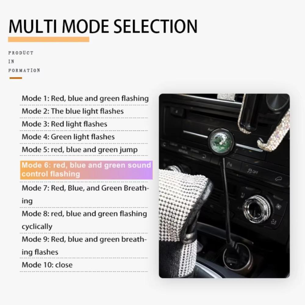 10 Modes with Voice Control 5V USB Colorful Projector Lamp Home Decor Night Light Portable Atmosphere Photography Neon Light