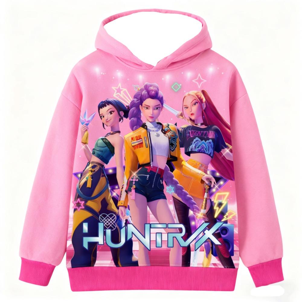 Felpe da donna alla moda KPop Demon Hunters Print Felpe Pullover Casual Felpa da esterno Felpe per bambini Top Abbigliamento da esterno