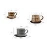 300ML European Ceramic Coffee Cup and Saucer Vintage Embossed Water Mug Creative Afternoon Camellia Tea Mug Home Breakfast Cup