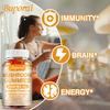 Mushroom Gummies Containing a Mixture of Hericium Erinaceus, Cordyceps Sinensis, and Ganoderma Lucidum To Boost Energy; Vegan.