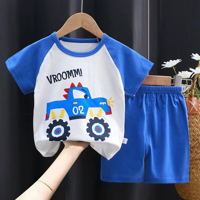 Children's Cotton T-shirt Set - Summer Boys' Casual Short-sleeved Shorts 2-piece Set