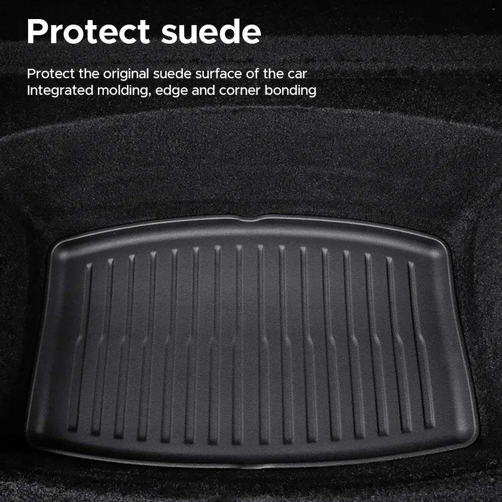 For Tesla Model Y 2025-2025 Front and Back Trunk Mat TPE Carpet Waterproof Weather-resistant Pads Up and Down Layer Mats