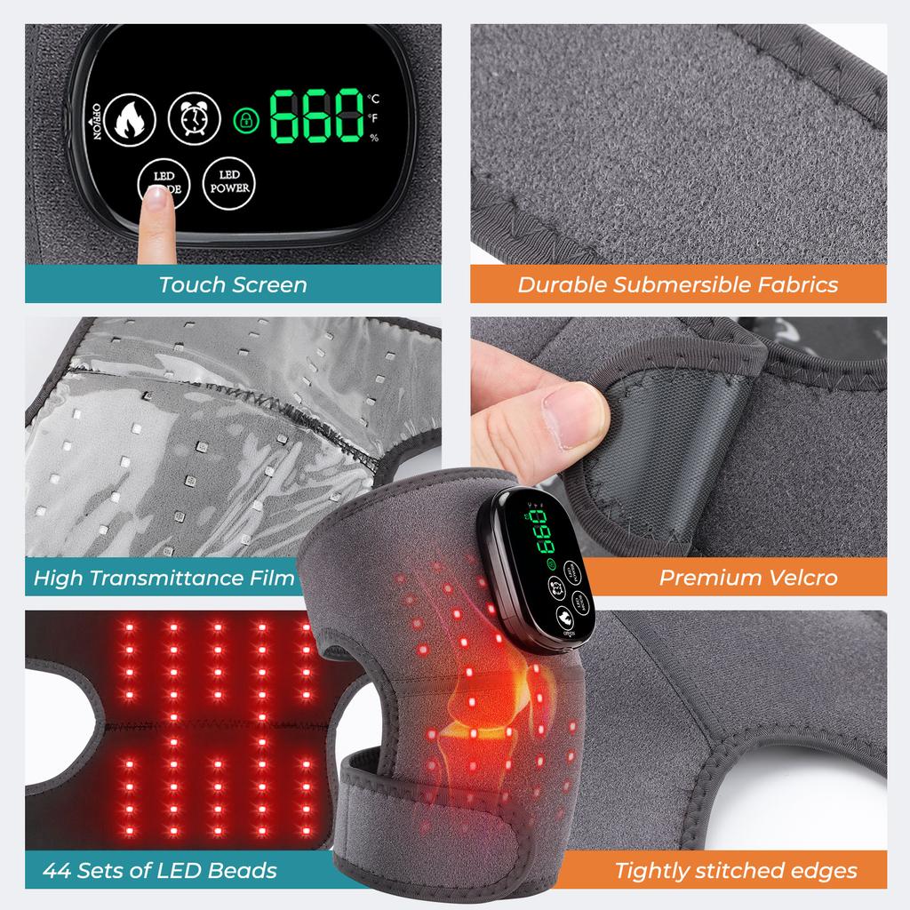 Multifunctional LED Knee Massager 650nm and 850nm Red Light Heating Electric Knee Pad Leg Joint Muscle Relax
