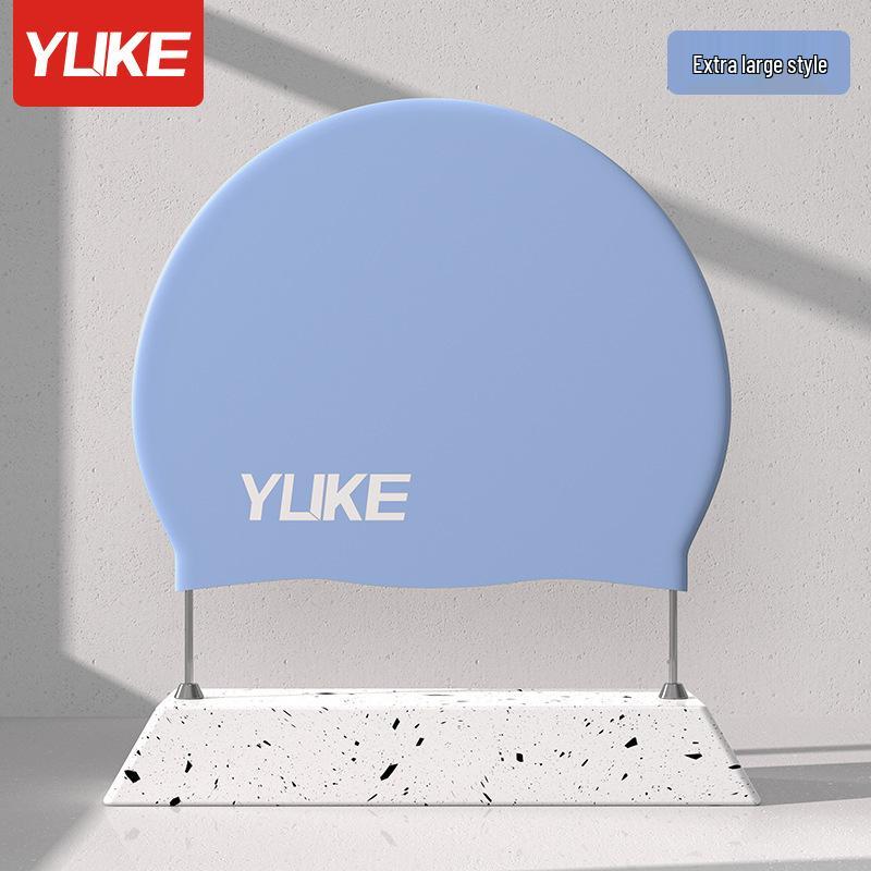 Large Silicone Swim Cap for Adults - Bubble Design, Long Hair, Ear & Sun Protection, Waterproof PU