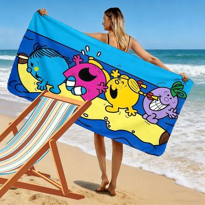 Mr. Men and Little Miss2 Print Beach Towel, Large Soft Quick Dry Towel for Beach Camping Swimming