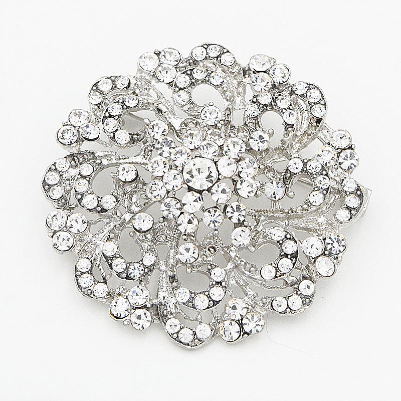 Round Rhinestone Flower Brooch - Japanese  Korean Fashion Corsage Zhenyao Jewelry