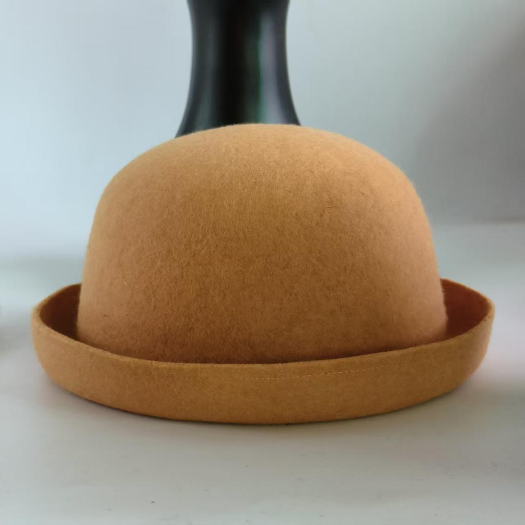 100% wol bolhoed Tophoed dames heren effen derby hoed Kerkhoed Herfst winter koepel Britse klassieker vintage vilten tophoed