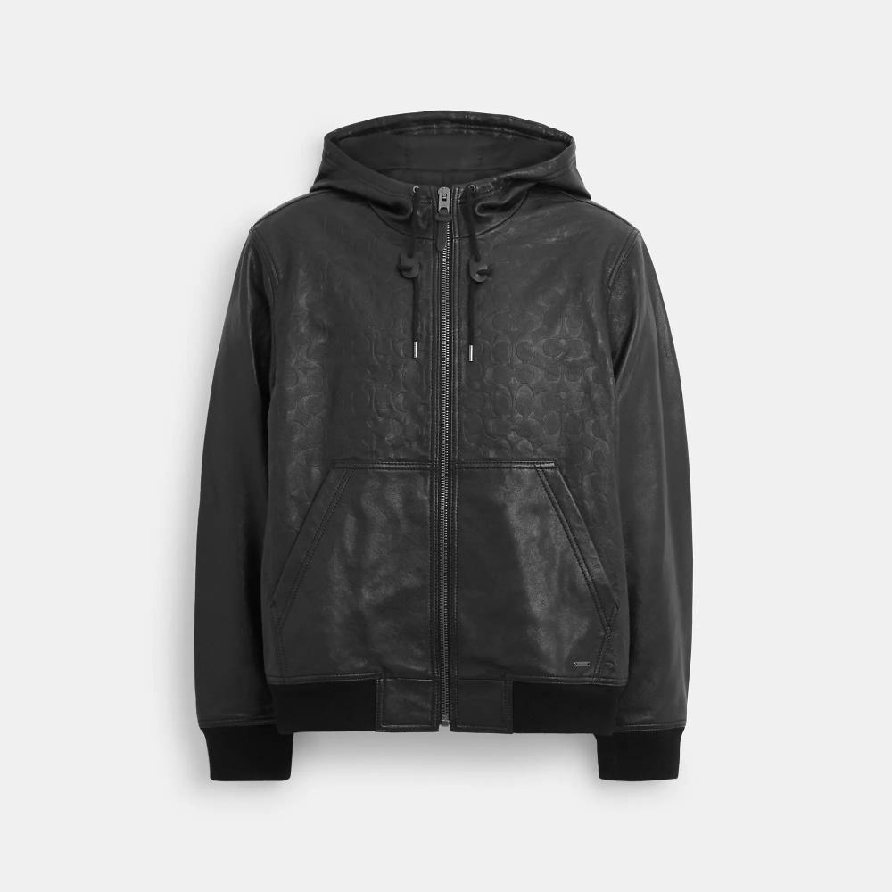 

Coach Embossed Leather Trainer Black Signature Medium