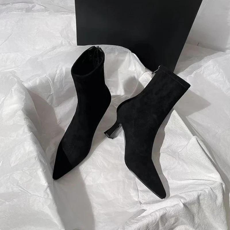 Women Ankle Boots High Heels Fashion Elegant Shoes for Woman Pointed Toe Designer Pumps Winter 2026 New Luxury Sexy Mujer Botas