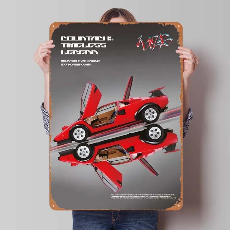 Lamborghini Tinplate Sign Cars Poster Decoration for Home Decor Items Retro Metal Sign Plaque for Garage Wall Art Decoration