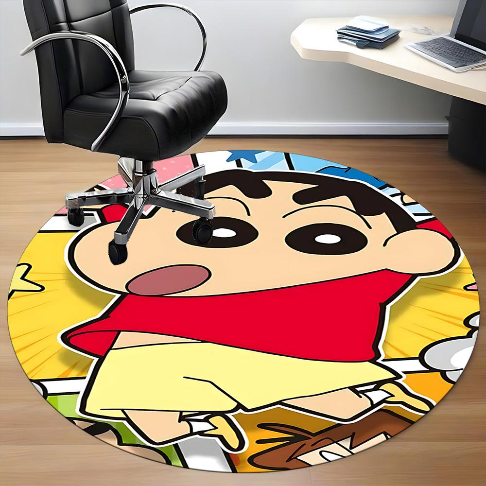 1pc Crayon Shin-chan Office Round Area Rug, Under Office Chairs Bedroom Living Room Home Decor a1022153