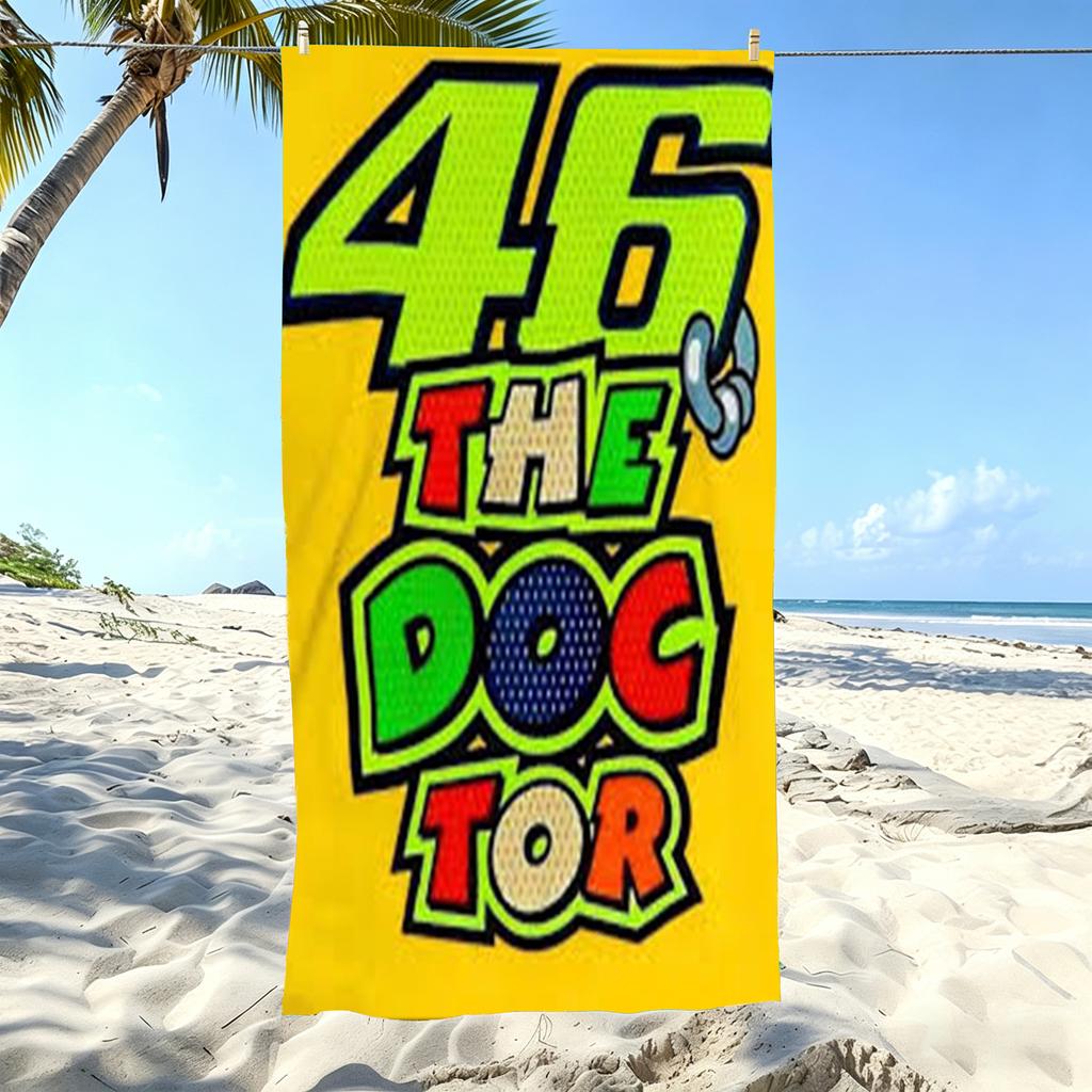 1pc MotoGP Logo Beach Towel Microfiber V-Valentino R-Rossi VR46 #46 Soft Quick Dry Bath Towel for Fans Swimming Outdoor