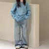 Teenager Girls' Jeans Straight Wide Leg Denim Trousers Spring Autumn Children Floor Pants 4-14yaers