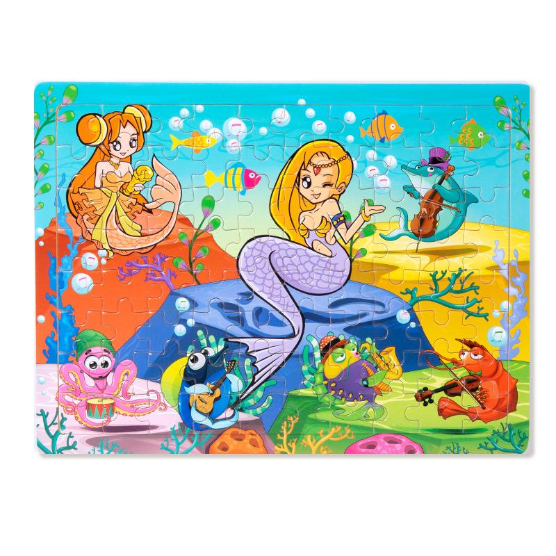 Wooden puzzle children animal cartoon fairy tale plane puzzle baby early education puzzle building block toy