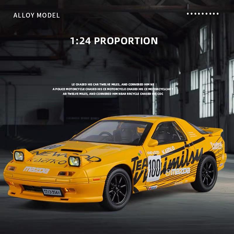 1/24 Mazda RX7 Wersja Wyścigowa Samochód Stopowy Odlewy Ciśnieniowe i Pojazdy Zabawkowe Model Samochodu Miniaturowy Model Samochodu Zabawki dla Dzieci