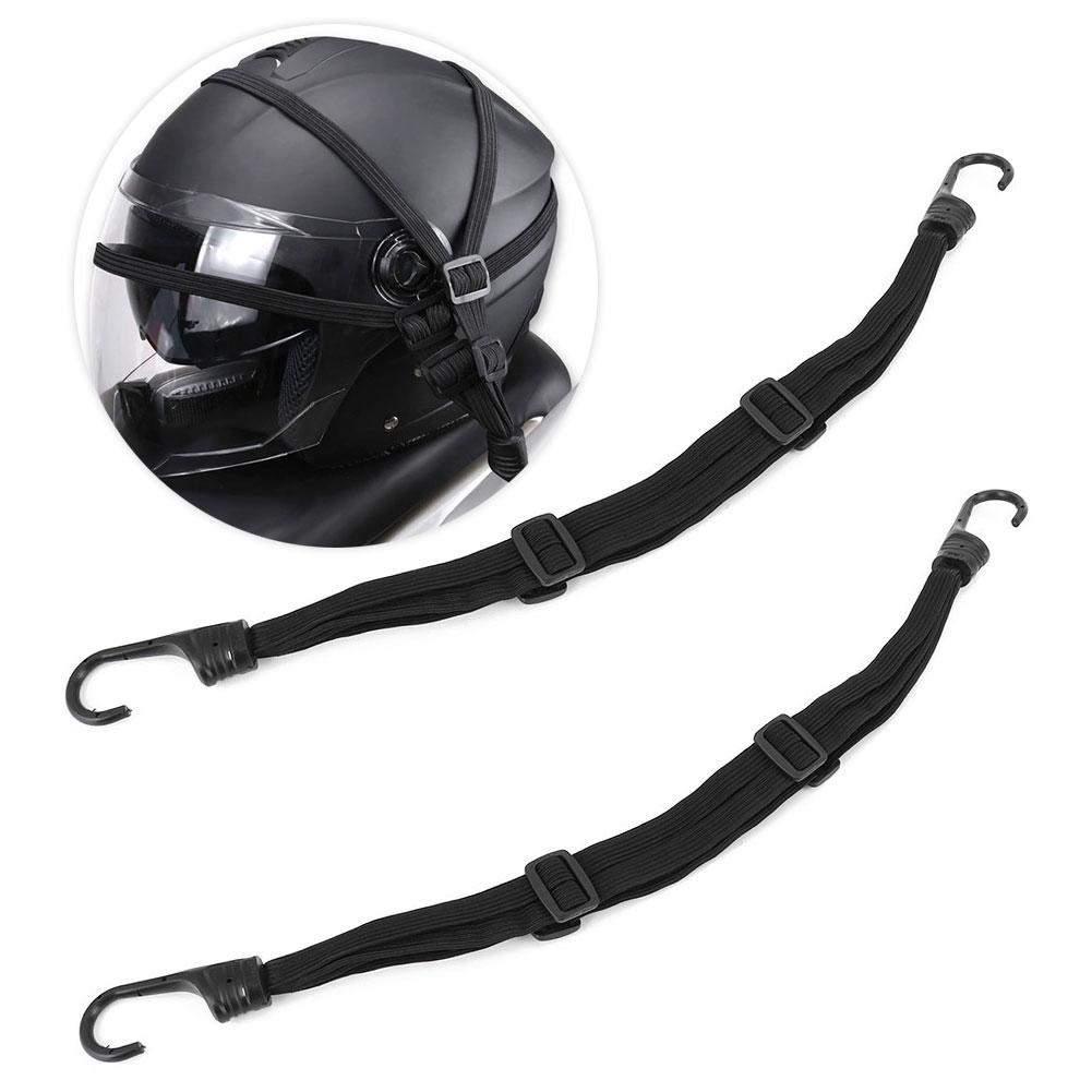 2Pcs Helmet Bandage Motorcycle Helmet Buckle Bundling Belt Elastic Rope Electric Accessoryblack
