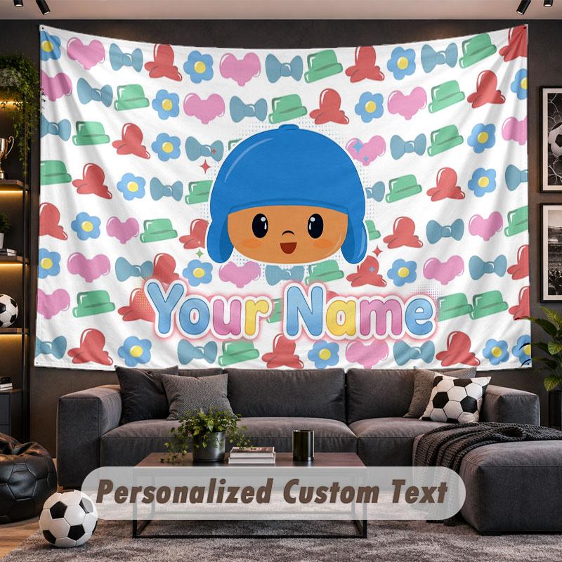 Wall Hanging Tapestry Custom NamePocoyó Pattern Personalized Printed Fabric Wall Decor